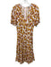 Diane Von Furstenberg Size 4 white, orange, multi Viscose floral print Dress white, orange, multi / 4