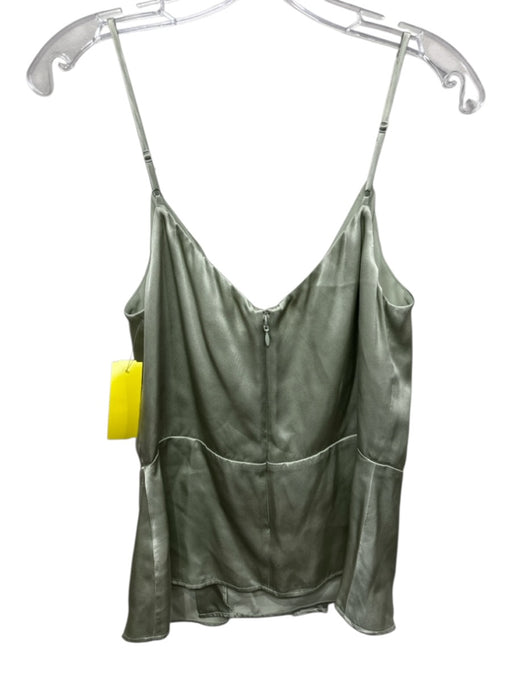 L'agence Size S Green Silk Spaghetti Strap Wrap Top Green / S