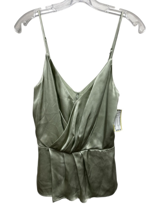 L'agence Size S Green Silk Spaghetti Strap Wrap Top Green / S