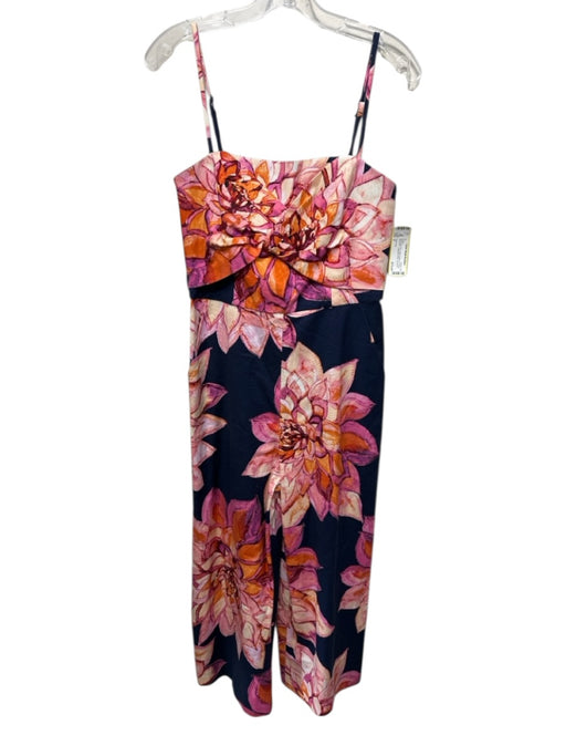 Trina Turk Size 2 Navy Blue, Pink, Multi Rayon & Cotton floral print Dress Navy Blue, Pink, Multi / 2