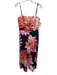 Trina Turk Size 2 Navy Blue, Pink, Multi Rayon & Cotton floral print Dress Navy Blue, Pink, Multi / 2
