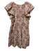 Marie Oliver Size S Cream, Brown, Purple Cotton Abstract Print Cap Sleeve Dress Cream, Brown, Purple / S