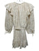 Cleobella Size S Cream Cotton Floral Embroidered Long Sleeve Ruffle Detail Dress Cream / S