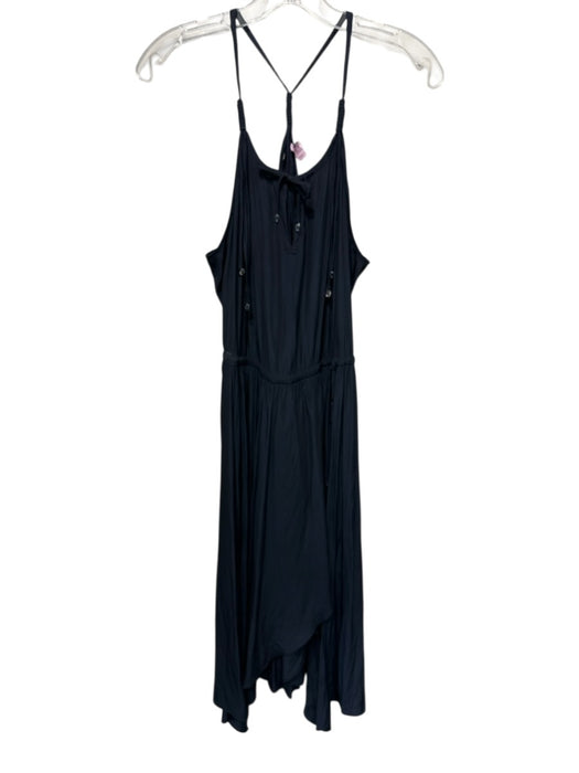 Calypso Size S Navy Blue Polyester Tie Straps Wrap Dress Navy Blue / S