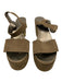 Pedro Garcia Shoe Size 9 Brown Suede Velcro Strap Round Toe Platform Sandals Brown / 9