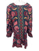 Farm Rio Size S Blue, Red & Multi Viscose & Rayon Floral Long Puff Sleeve Dress Blue, Red & Multi / S