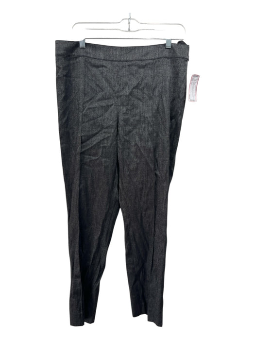 St John Size 10 Dark Grey Wool Side Zip Shimmer Trouser Pants Dark Grey / 10