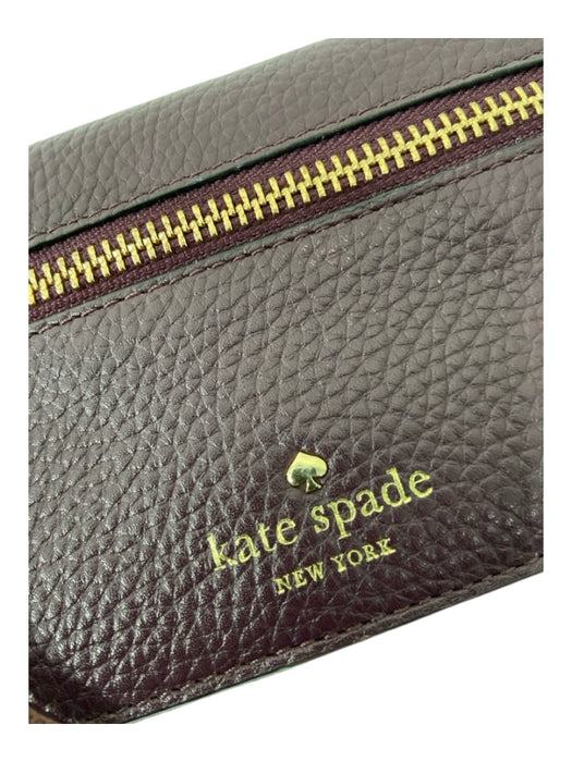 Kate Spade Eggplant Purple Leather Zip Detail Snap Closure Wallets Eggplant Purple