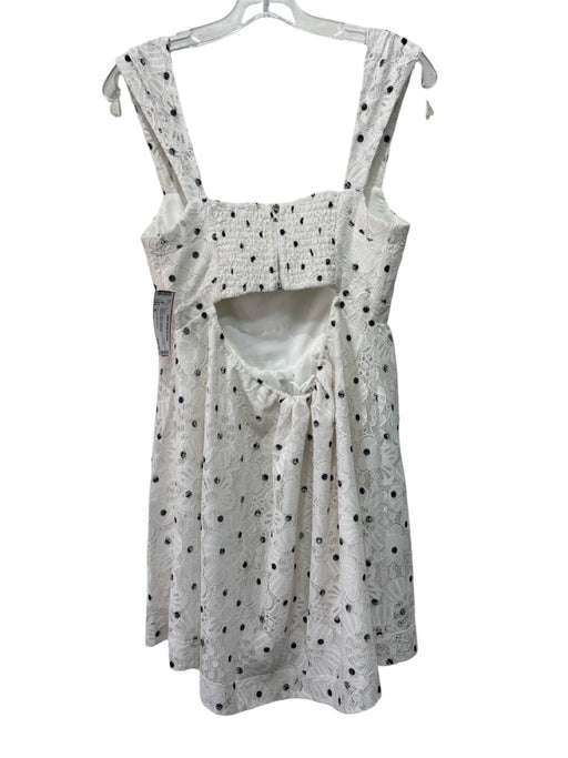 For Love & Lemons Size M White & Black Polyester Lace Cutout Square Neck Dress White & Black / M