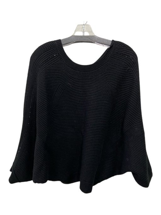 Escada Sport Size Medium Black Virgin Wool Rib Knit Crew Neck Sweater Black / Medium