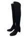 Vince Shoe Size 9.5 Black Suede Thigh High Block Heel Round Toe Zip Side Boots Black / 9.5