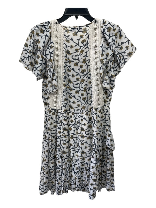 Sea New York Size 4 White, Gray & Multi Cotton & Viscose Blend Floral Dress White, Gray & Multi / 4