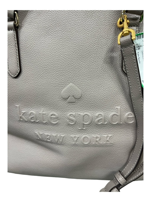 Kate Spade Gray pebbled Top Handle Zip Top Embossed Satchel Bag Gray / L