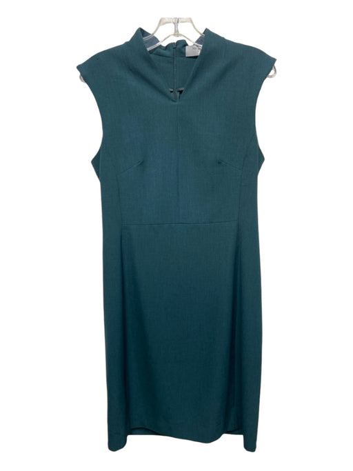 M.M. Lafleur Size 8 Dark Green Poly Blend V Neck Sleeveless Dress Dark Green / 8