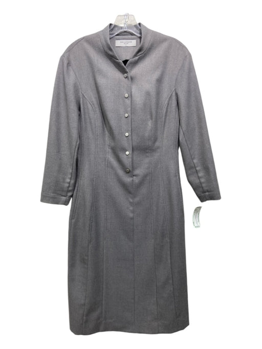 M.M. Lafleur Size 6 Light Gray Poly Blend Snaps Paneled Long Sleeve Dress Light Gray / 6