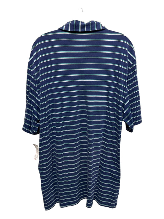 Masters AS IS Size XXL Blue & Green Cotton Striped Polo Men's Short Sleeve Blue & Green / XXL