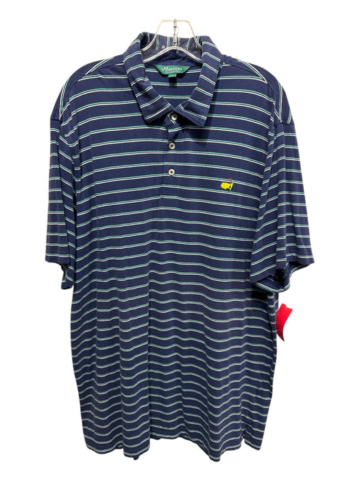 Masters AS IS Size XXL Blue & Green Cotton Striped Polo Men's Short Sleeve Blue & Green / XXL
