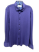 Williams & Kent Size L Purple Cotton Blend Solid Button Up Long Sleeve Shirt Purple / L