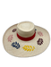 Carolina K Beige, Red, Purple Straw Wide Brim Embroidered Ribbon Sun Hat Beige, Red, Purple / L