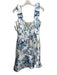 Dessy Collection Size 4 Blue & White Polyester Sleeveless Floral Print Dress Blue & White / 4
