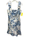 Dessy Collection Size 4 Blue & White Polyester Sleeveless Floral Print Dress Blue & White / 4