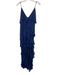 Alice & Olivia Size S Dark Blue Polyester Flounce High Low Asymmetric Maxi Dress Dark Blue / S
