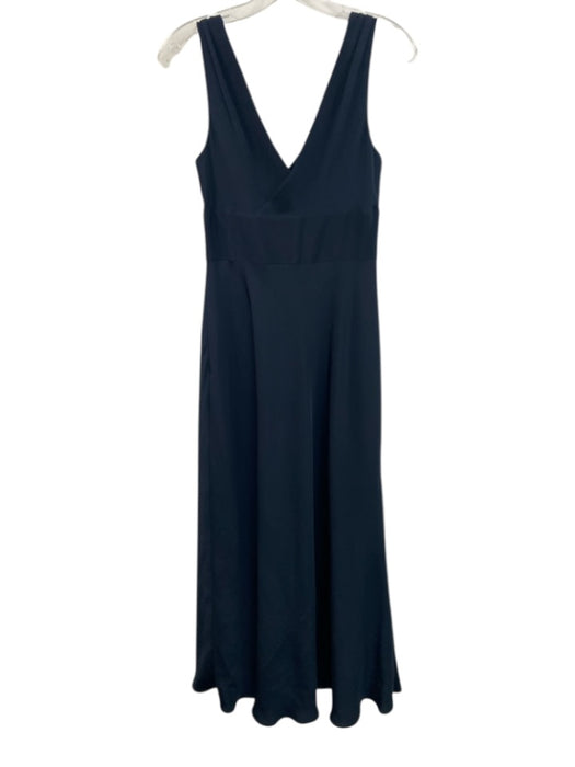 J. Crew Size 6 Black Silk Surplice Sleeveless Maxi Dress Black / 6
