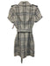 Burberry Size 6 Gray & White Cotton Blend Button Down Plaid Short Sleeve Dress Gray & White / 6