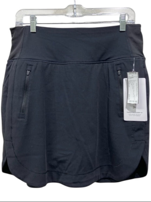 Athleta Size Medium Black Elastic Waist Skort Zip Pockets Skirt Black / Medium