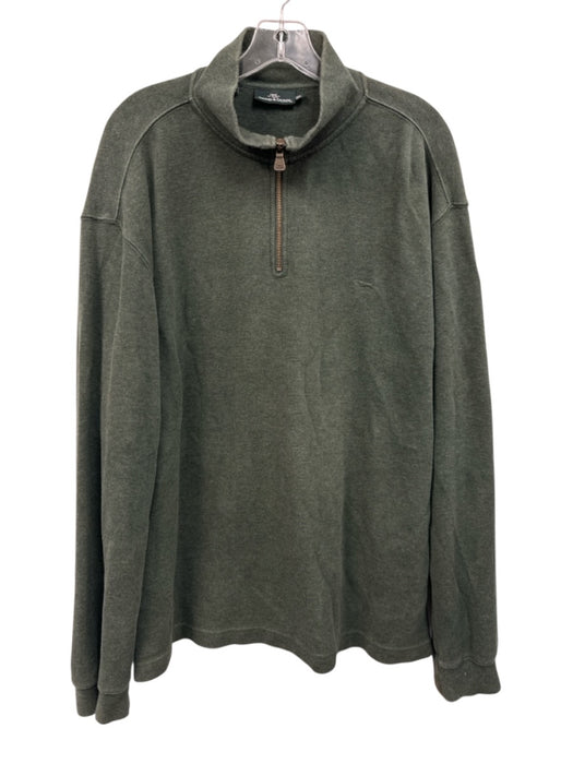 Rodd & Gun Size 2XL Green Cotton Blend Solid Quarter Zip Men's Long Sleeve Shirt Green / 2XL