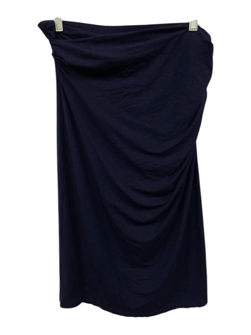 M.M. Lafleur Size M Dark Blue Viscose Blend jersey knit Side Ruching Skirt Dark Blue / M