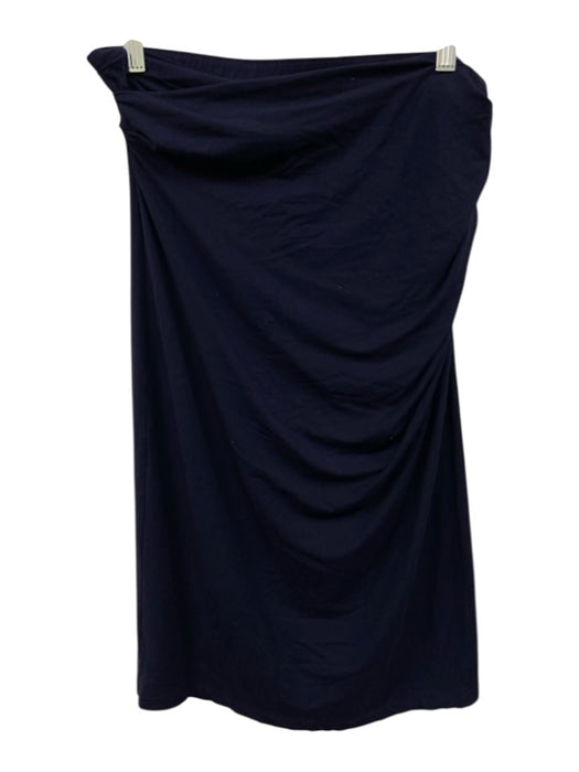 M.M. Lafleur Size M Dark Blue Viscose Blend jersey knit Side Ruching Skirt Dark Blue / M