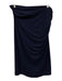 M.M. Lafleur Size M Dark Blue Viscose Blend jersey knit Side Ruching Skirt Dark Blue / M