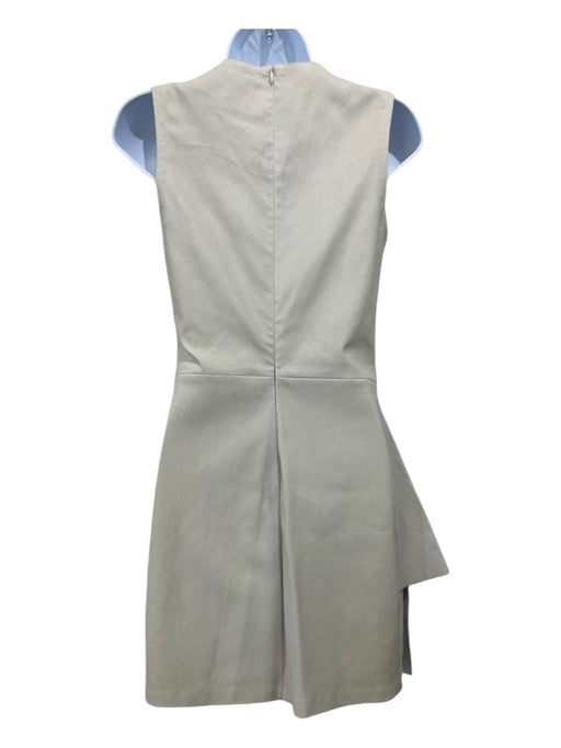 Neil Barrett Size Small Bone White Leather Sleeveless Paneled Asymetrical Dress Bone White / Small