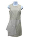 Neil Barrett Size Small Bone White Leather Sleeveless Paneled Asymetrical Dress Bone White / Small