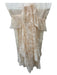 Alice McCall Size 4 Beige Spaghetti Strap Lace Overlay Ruched Midi Dress Beige / 4