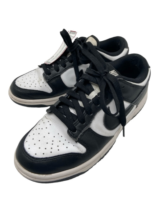 Nike Shoe Size 7 Black & White Leather Perforated color block Lace Up Sneakers Black & White / 7