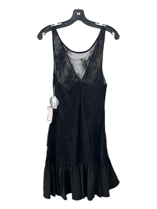 Pearl Georgina Chapman Size 10 Black Nylon Mesh Overlay Lace Slip Inc Dress Black / 10