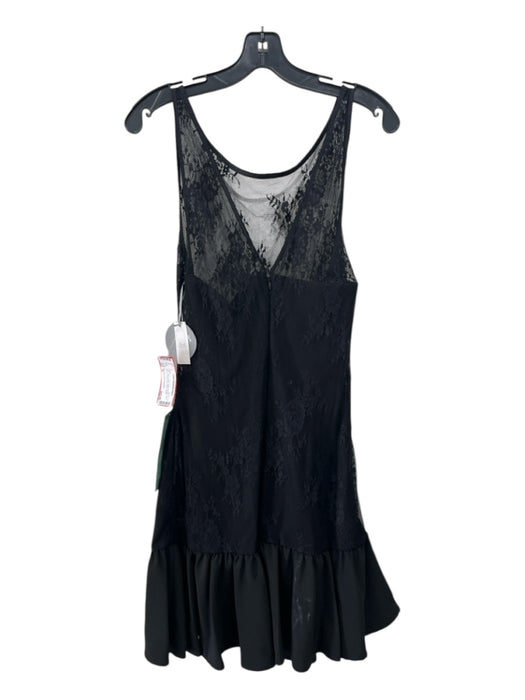 Pearl Georgina Chapman Size 10 Black Nylon Mesh Overlay Lace Slip Inc Dress Black / 10