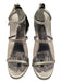 Guiseppe Zanotti Shoe Size 37 Silver Leather Metallic Ankle Round Toe Sandals Silver / 37