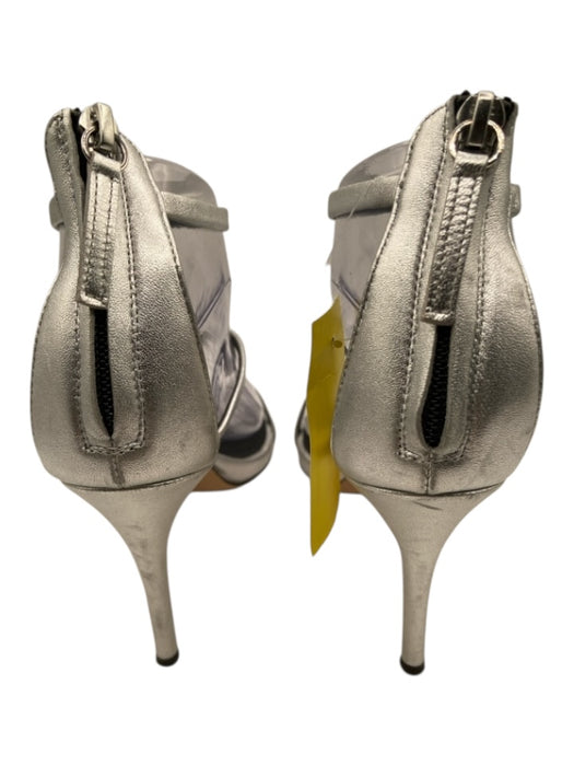 Guiseppe Zanotti Shoe Size 37 Silver Leather Metallic Ankle Round Toe Sandals Silver / 37