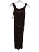 Majorelle Size XS Brown Nylon Off Shoulder Ruched Interior Bra Below knee Dress Brown / XS