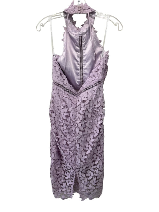 Bardot Size M Lavender Polyester Sleeveless Mock Neck Lace Overlay Dress Lavender / M
