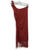 IRO Size 34 Burnt Orange Cotton Blend Netting Overlay One Shoulder Dress Burnt Orange / 34