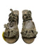 Yves Saint Laurent Shoe Size 37 Taupe Canvas Rope Platform Peep Toe Wedges Taupe / 37