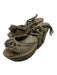 Yves Saint Laurent Shoe Size 37 Taupe Canvas Rope Platform Peep Toe Wedges Taupe / 37
