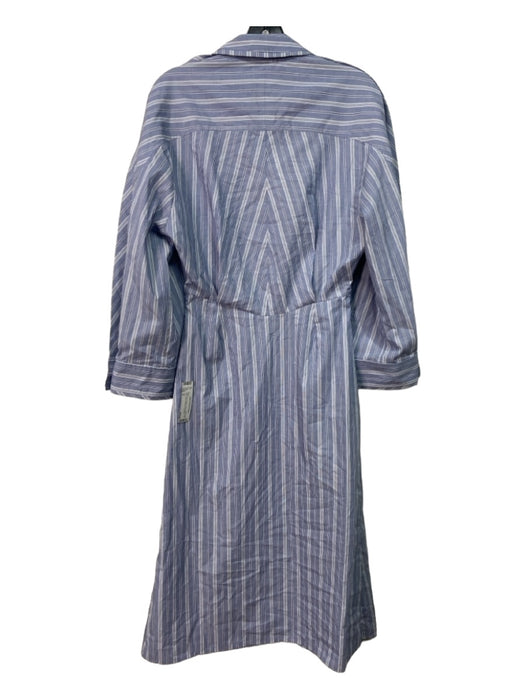 COS Size 2 Blue & White Cotton Stripe Button Down Midi 3/4 Sleeve Dres —  Labels Resale Boutique