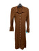 Rails Size S Brown Cotton Blend Ribbed Collared Button Up Long Sleeve Midi Dress Brown / S