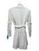 Chic Wish Size XS/S White Cotton Eyelet Long Sleeve Wrap Above Knee Dress White / XS/S