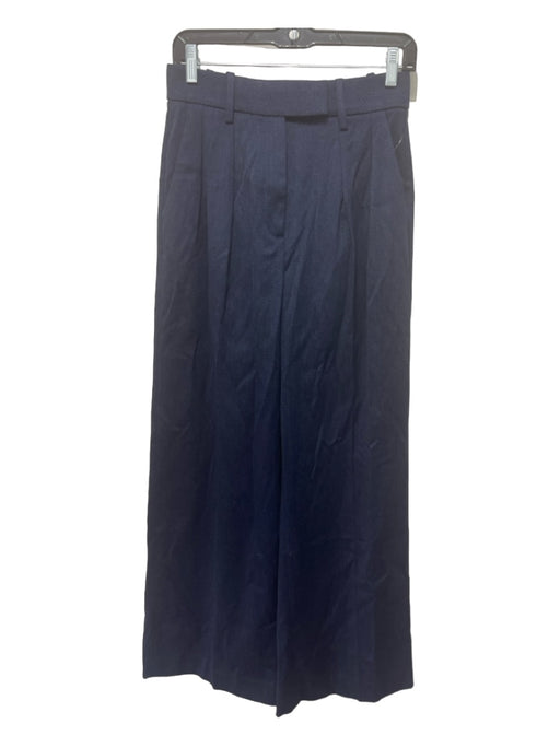 Banana Republic Size 0 Dark Wash Polyester Blend Hook & Zip Wide Leg Pleat Pants Dark Wash / 0